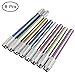 8 pcs Pencil Extenders, FineGood One Head & Dual Head Metal Handle Pen Holder Lengthener, School Office Supplies Art Writing Tool