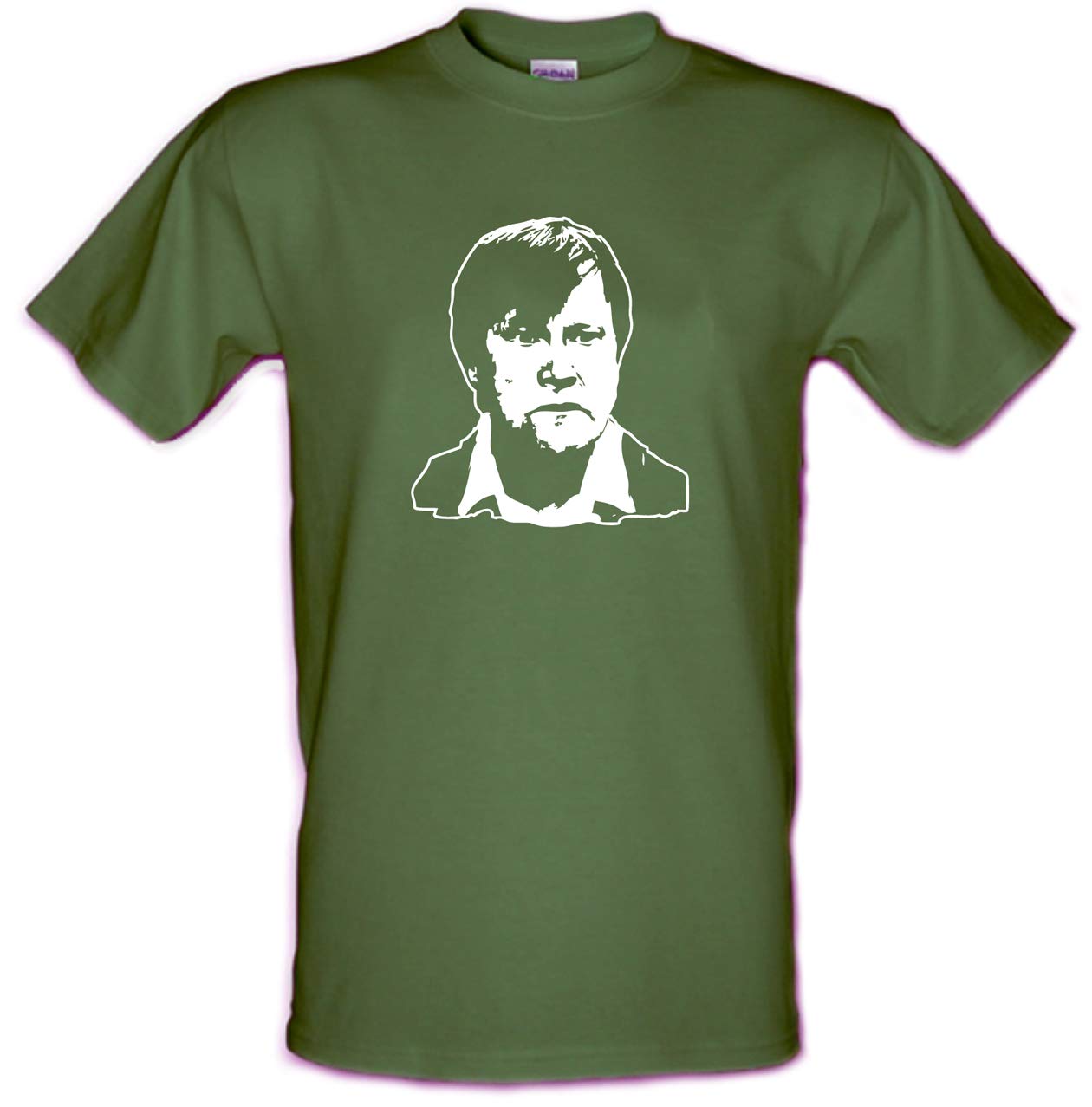 Roy Cropper Coronation Street Soap Legend TV Icon Che Guevara Style Heavy Cotton T-Shirt Military Green