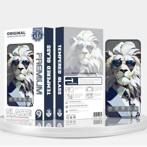 Image of 9H Tempered Glass Screen Protector for Oppo Reno 13 - Anti-Scratch, HD Clear, Bubble Free, White Edge | Pack of 10
