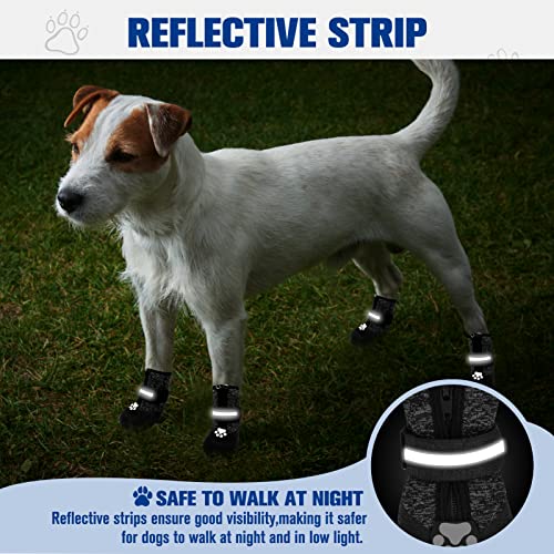 Vkpetfr Breathable Dog Boots - Waterproof Shoes For Dogs With Reflective Strip For All Seasons, Anti-Slip Socks Paw Protector Heat Protection For Indoor And Outdoor Puppy Hiking #TOP4