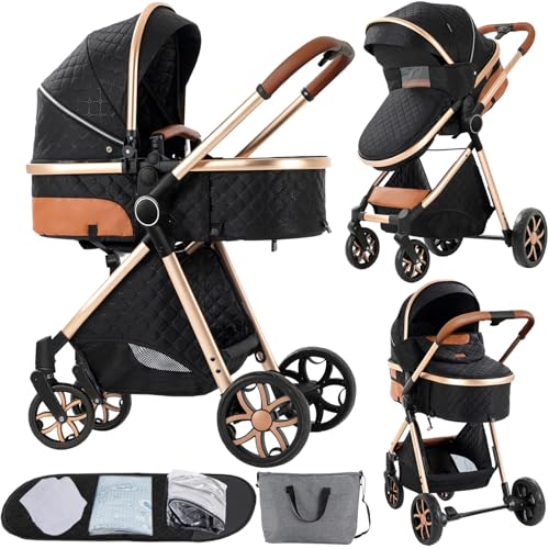 2 in 1 Baby Stroller Reversible Portable Standard Stroller Convertible Pushchair Infant Buggy Baby...