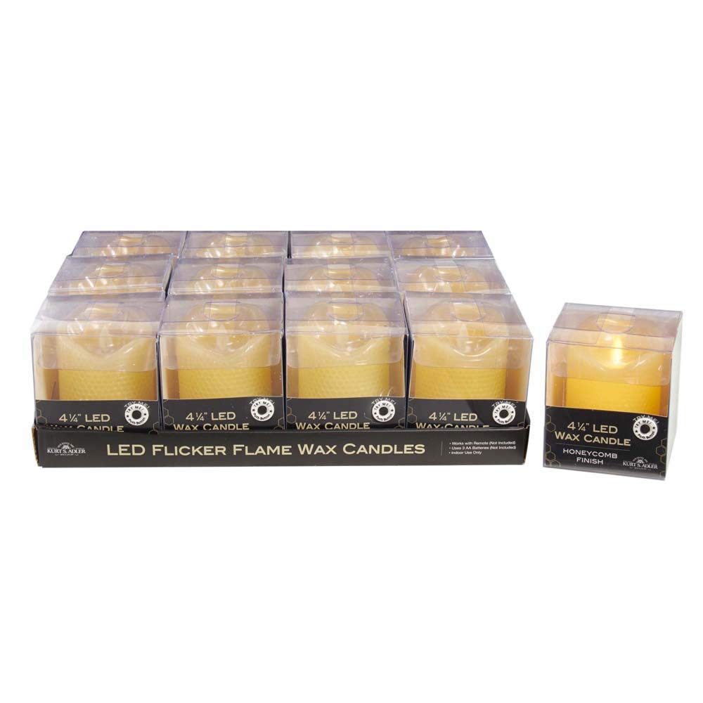 Bougie à piles LED Kurt S. Adler nid d'abeille 4,25 cm sans fumée