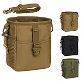 RRLOM Slingshot Ammo Drawstring Magazine Pouch, Tactical Molle Slingshot Balls Bag, Drawstring Waist Bag Utility Pouch Folding Dump Bag
