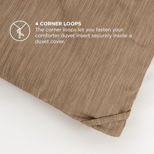 Image of Bedsure Full Comforter Set - Brown Soft Bedding for All Seasons, Cationic Dyed Bed Set, 3 Pieces, 1 Full Size Comforter (82 inchx86 inch) and 2 Pillow Shams (20 inchx26 inch+2 inch)