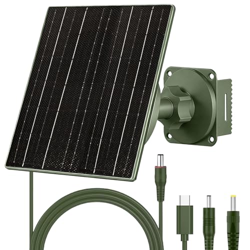 FUTUREZEN 10W Solar Panel for Trail Cameras, DC & USB-C Solar Charger with 10400mAh Battery, 6V/12V Adjustable Output, IP66 Waterproof, 9.8ft Cable