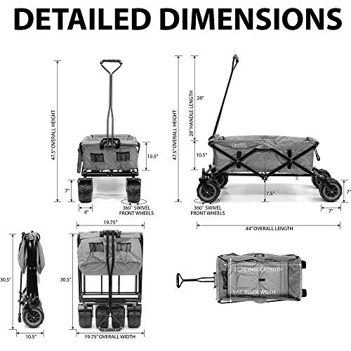 Creative Outdoor Collapsible Folding Wagon Cart | Sport Series | Beach Park Garden Sports & Tailgate | Red #TOP7