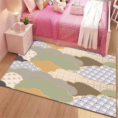 Alfombra habitacion niña de dormitorio infantil nubes amarillas 80x160 2