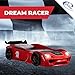 Coemo Kinder Autobett Dream Racer Kinderbett 90x200 im Rennwagen Design mit LED Beleuchtung und Lattenrost für Jungen und Mädchen - Betten Farbe Rot - Rennbett