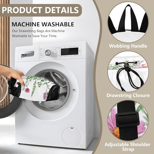 Flower Butterfly Drawstring Backpack Sports Gym Bag with Dry Wet Pocket,Lightweight Swim Bag Sport Bag for Sports Gym Beach Travel4