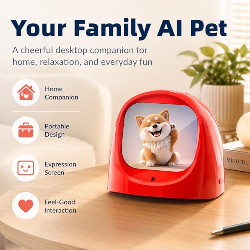 Robot compagnon interactif noir pour bureau et tableau de bord
