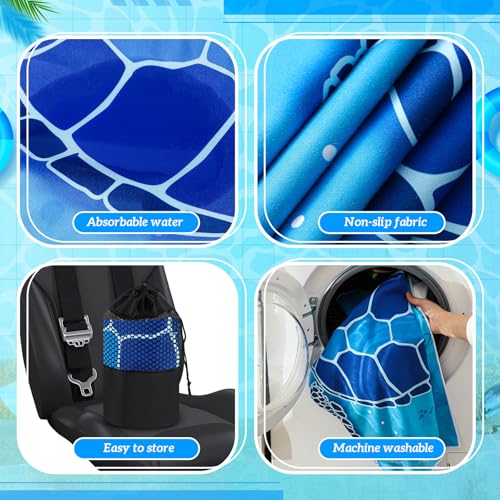 Image of Hahafelt 1 Pack Car Seat Towel Cover with Storage Bag, Sea Turtles Style | 63 x 32 in Car Towel Seat Cover Non Slip Waterproof, Gym Workout Swimming Running, Machine Washable Sweat Absorbent Protector