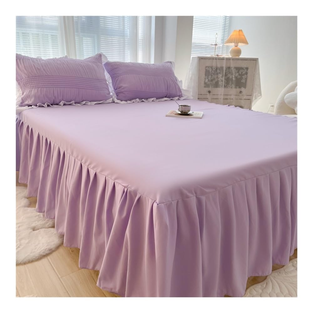 1 mantovana giroletto tinta unita con pizzo per tutte le stagioni con volant Queen/King Roupa De Cama (senza federa) (Xiangyuzi, 180 x 200 x 45 cm, 1 pezzo)