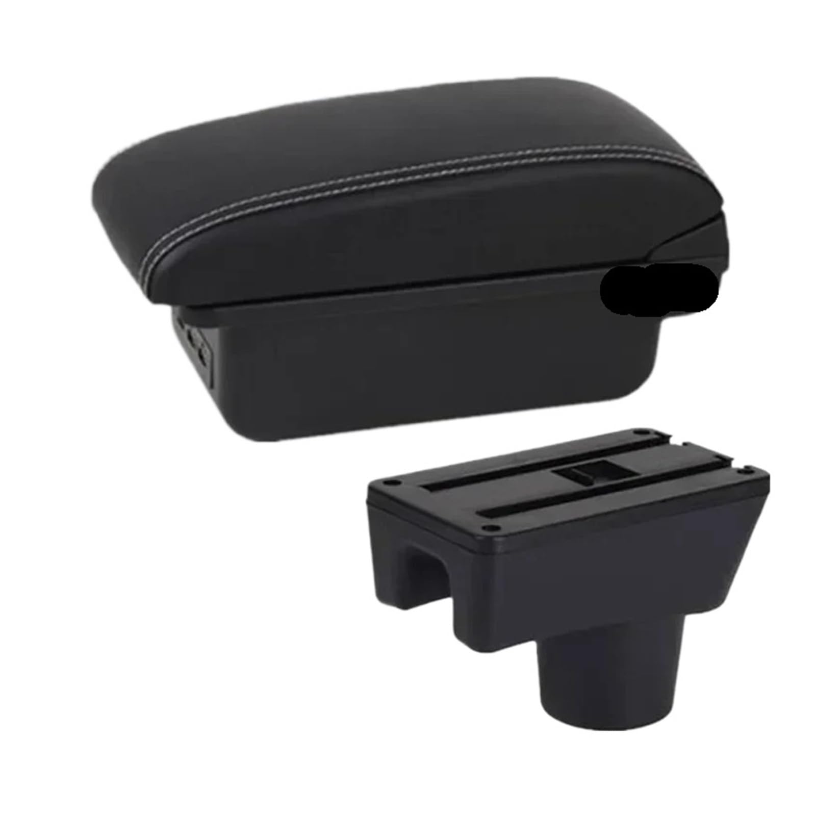 Fit For Dodge Attitude Armrest Box For Dodge Attitude M-i-t-s-u-b-i-s-h-i Space Star Car Armrest Storage Box Car Accessories(B white line 3USB)