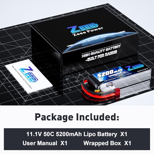 Zeee 3S Lipo Battery 5200mAh 11.1V 50C RC Battery with T Connector for RC Plane Quadcopter RC Airplane RC Helicopter RC Car Truck Boat - Image 5