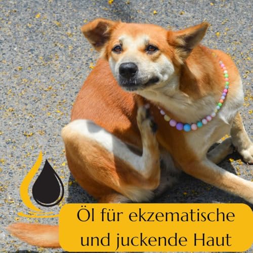 Hautölspray für Hund mit Ekzemen | Hautöl für Hunde | Juckreizmittel | Natürliche Fellpflege für Seidiges Fell & Vitale Haut | mit Hanf, Aloe, Mandelöl, VIT E | Natürlicher Schutz 100 ml