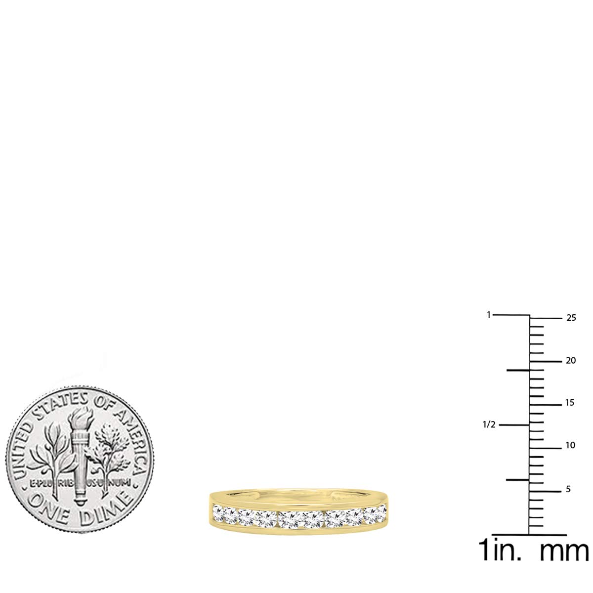 DazzlingRock Collection 10 quilates oro amarillo redonda H-I Diamante cultivado en laboratorio