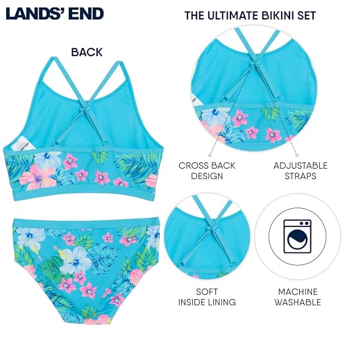 Image of Lands' End Girls' Swim UPF 50+ Adjustable Strap Bikini Set
