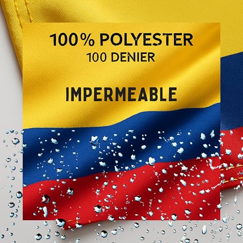 Kolumbianische Flagge 90x150 cm Bandera Colombia de100 Denier, 100% Polyester, für Innen- und Außendekorationen, kolumbianische Nationalmannschaft auf dem Weg zur Weltmeisterschaft 2026