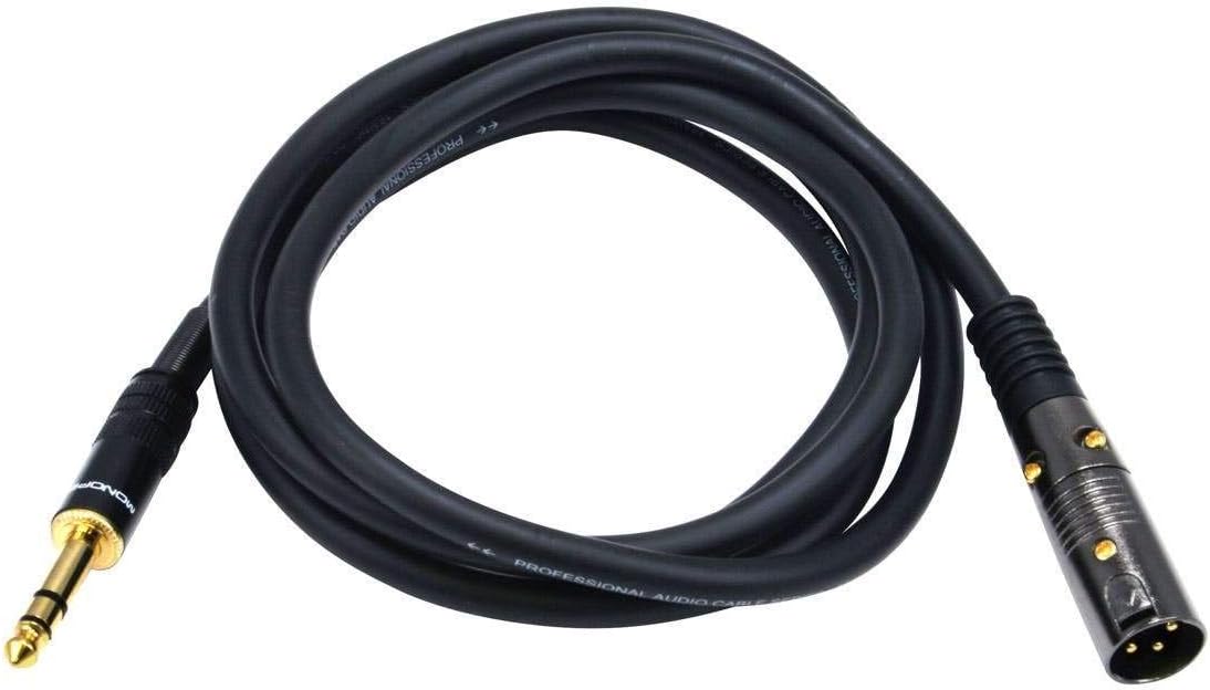 Monoprice 15-Ft Premier Series XLR to 1/4-Inch TRS Audio Cables (16AWG, XLR Male & Female, TRS Male)