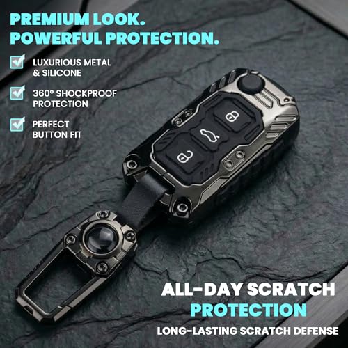 Image of Luxury Waterproof New Transformer Series Soft Silicon Car Key Shell with Keychain for Polo Vento Jetta Ameo Passat and Skoda Rapid Laura Superb Octavia Fabia Yeti 3 Button Flip Key Black