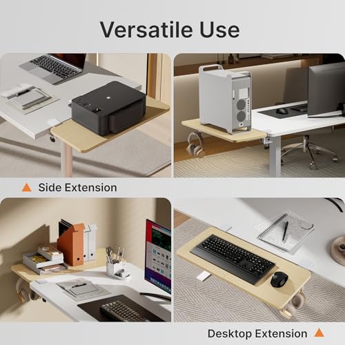 Image of PEGZONE Desk Extender Tray, 28 inch x 12 inch, with Laptop Holder, Large, Wood