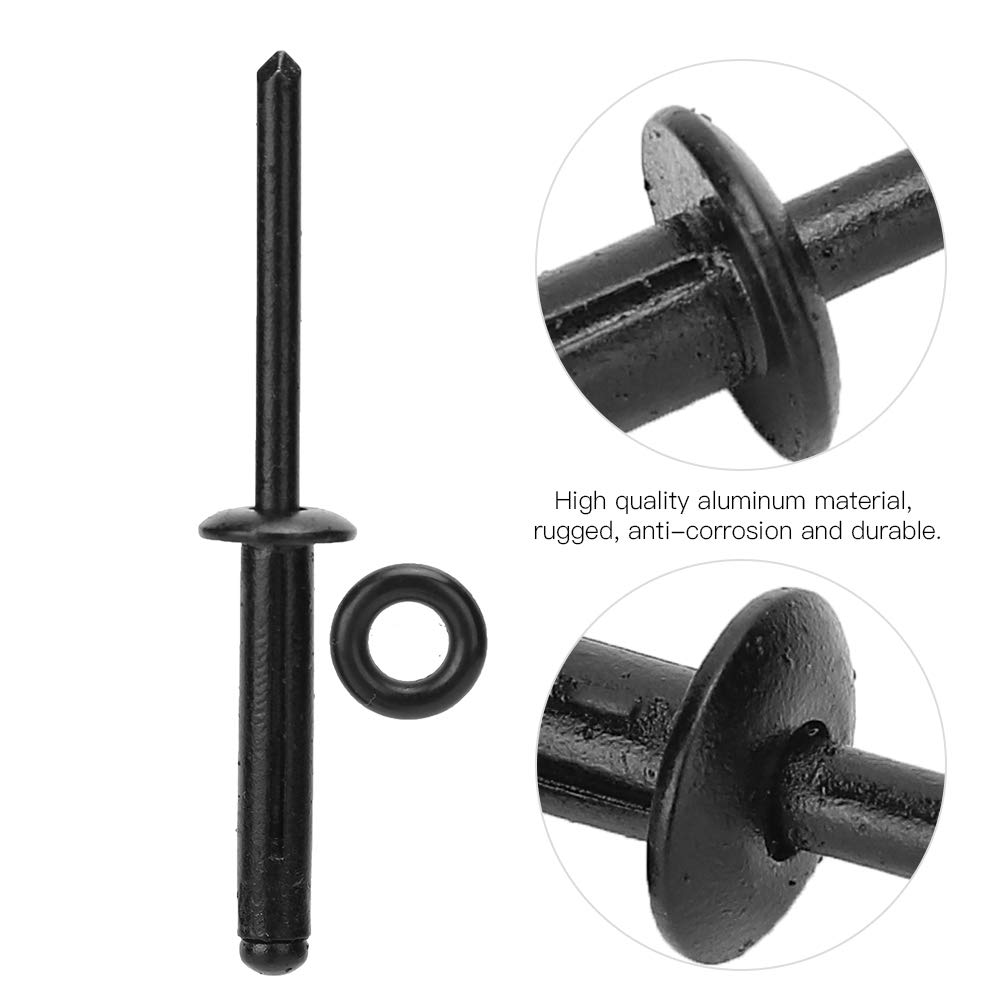 Pad Eye Rivet, Kit De Kayak Robuste Rivets Imperméables avec Rondelles en Caoutchouc Kit de Remplacement pour Kayak Durable pour Kayak Bateau O-Boucles Vis écrous Kayaks, Canoës, Bateaux (Noir