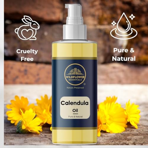 Image of Calendula Oil for Face Skin Hair & Body Hydration Pure & Natural (100ml)