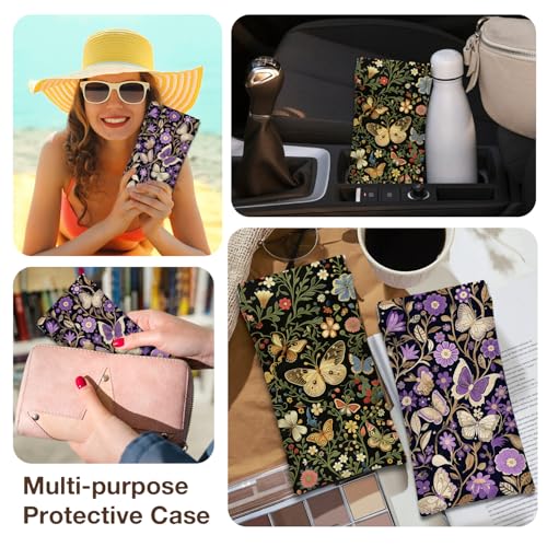 Image of Eyeglasses Sunglasses Case PU Soft Squeeze Top Glasses Pouch for Women Men,Animal Pattern Portable Anti Scratch