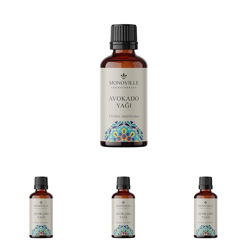 Monoville Avokado Yağı 30 ml Soğuk Sıkım%100 Saf Ve Doğal (Avocado Oil) (4 paketi)