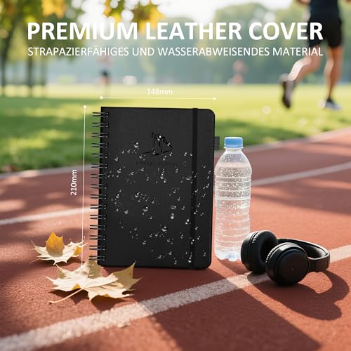 BIROYAL Gym Buch Deutsch, Spiralbindung Trainingstagebuch mit 186 Workout für dein Krafttraining, Trainingsbuch Krafttraining A5, Fitnessplaner, Fitness Journal für Bodybuilding, Gym & ​Heimtraining