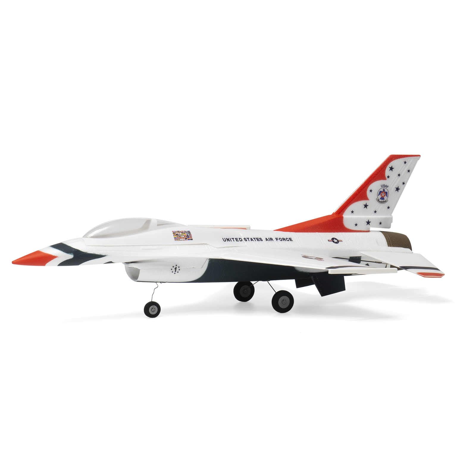 MinimumRC F-16 Micro EDF Jet 30mm Impeller 2S, 4-Kanal RC Flugzeug mit Gyro Stabilisierung(Bürstenmotor/Linker Gashebel/2 Batterien)
