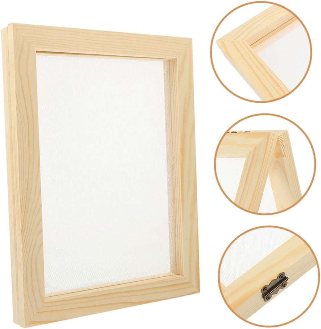 VILLFUL Traditional Paper Making Method Easy to Use Wood Paper Making Frame Mesh Frame Screen Kit