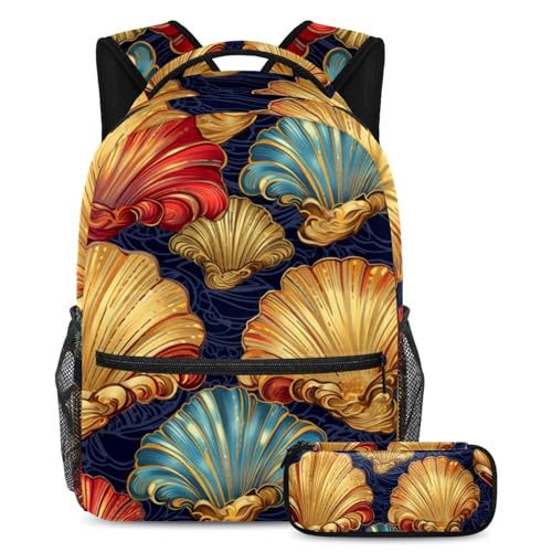Sac à dos esthétique coquillages ergonomique pour soulager le dos des élèves au quotidien