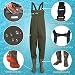 ENJOHOS Monos con Botas Gruesas/Muslos High Crosswater Fishing Waders 100% PVC Impermeable...