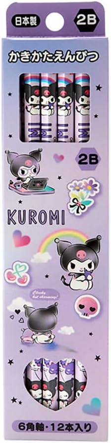 Sanrio SANRIO Pencil Pack 2B Kuromi Kuromi-chan kuromi 0.8×0.8×17.6cm Kids Learning Stationery Character 566195 SANRIO