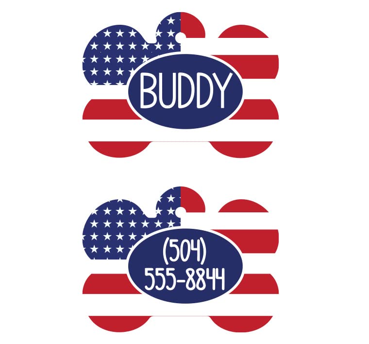 Personalized Dog Tag, Patriotic Dog Tag, American Flag Dog Tag, Boy Dog Tag, Custom Pet ID Tag, Custom Tag for Dogs, Personalized Boy Dog Tag