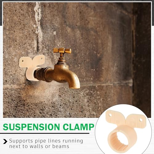 Image of Briwooody 50 Pack 3 /4 Inch PEX Suspension Pipe Clamps Tubing Supports for PEX, Copper, CPVC Pipe, Butterfly Style (Beige)