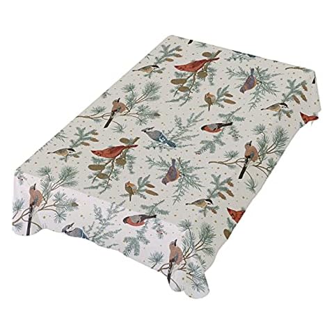 Dallonan Table Decoration for Party Vintage Tree Winter Birds Cardinal Rectangle Table Cloth Polyester Tablecloth Rectangle Table 60 x 120 Inch for Dinner Table Decor Cover