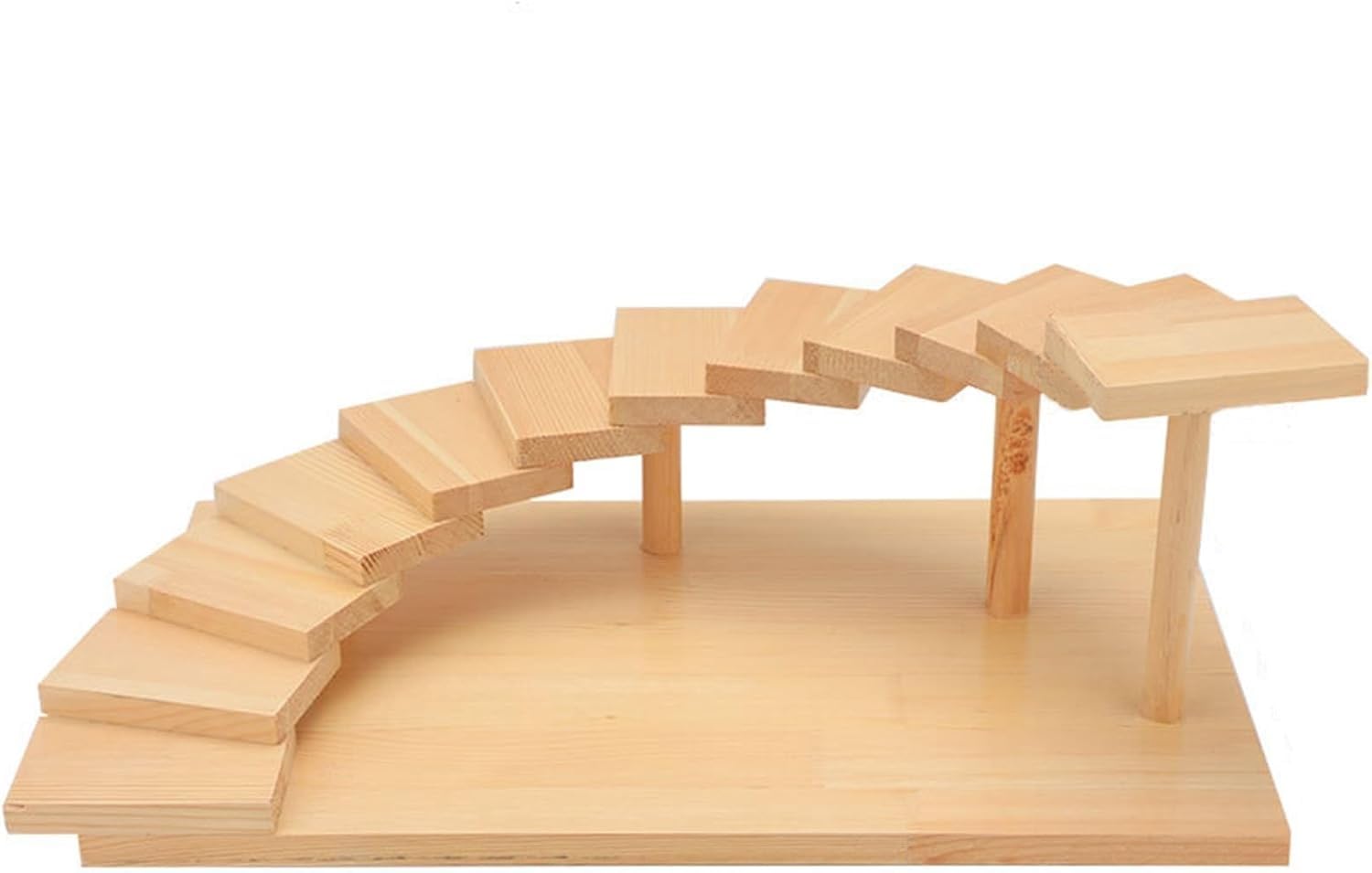 JKJZSALJ Rotating Sushi Serving Tray - 12-Step Staircase Wooden Display Plate For Sushi, Sashimi, Appetizers & Desserts, For Restaurant, Party & Home Dining