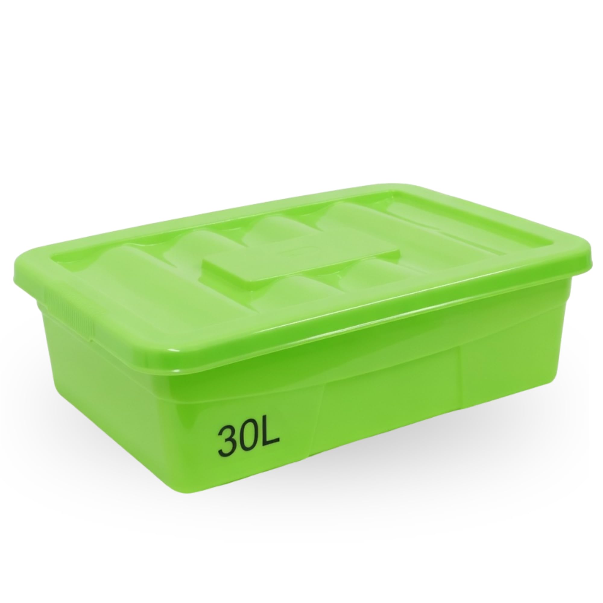 SIDSONS 1x 30L Underbed Plastic Storage Boxes with Clip Lock Lids - Green Underbed Protective Storage Box -Multipurpose Organizer for Home, Office Accessories