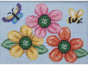 Flowers-Butterfly-Bee - Needlepoint Kit