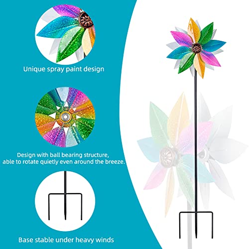 Dreamysoul Wind Spinners For Yard And Garden, 37" Wind Spinner Metal Colorful Kinetic Sculpture Spinners For Outdoor Patio Yard Lawn Garden Decorations (Double Blade) #TOP4