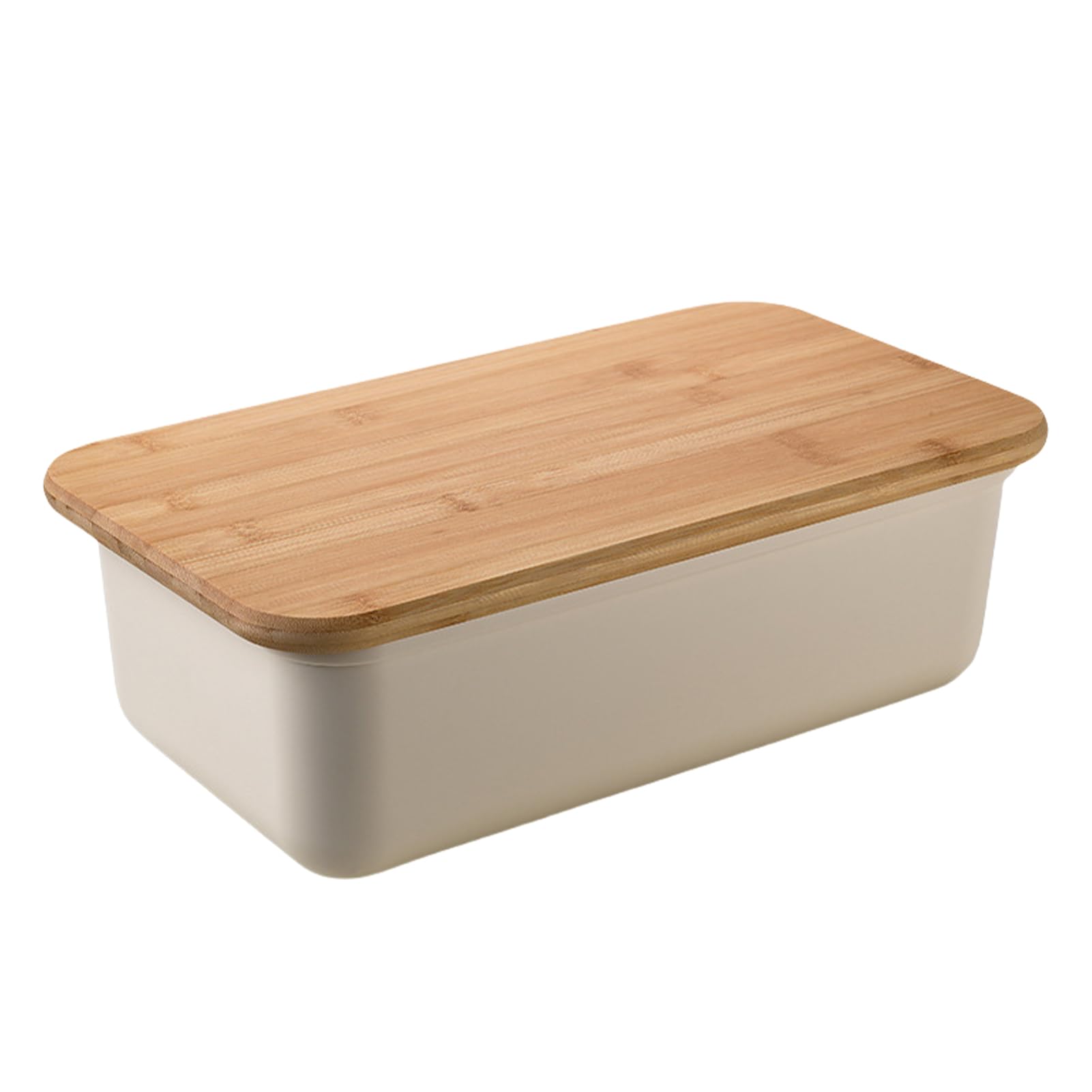 Paneras con tapa de bambú, panera con tabla de cortar, panera grande, panera de cocina, panera con tapa, cesta de pan moderna para una frescura duradera (rectangular)