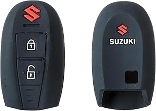 AUTOFRILL Silicone Car Key Cover for Maruti Suzuki Baleno | Ciaz | Swift | Ertiga | Ignis | Ritz | S-Cross | SX4 | Vitara Brezza 2 &3 Button Smart Key Cover (Black)