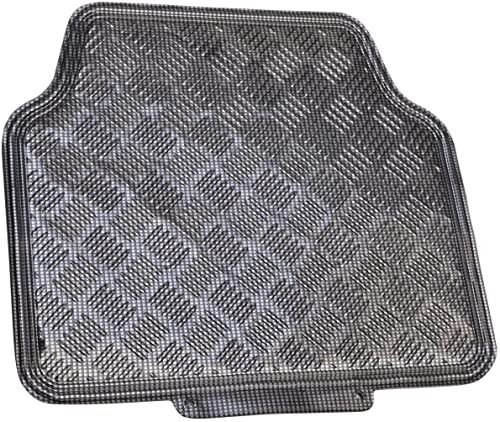 Bdk Universal Fit 4-Piece Set Metallic Design Car Floor Mat - Heavy Duty All Weather With Rubber Backing (Carbon), Mt-642-Cb #TOP6