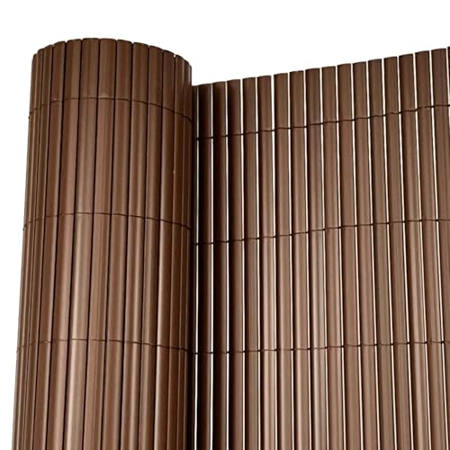 Oypla 1m x 5m Brown PVC Outdoor Garden Fencing Privacy Screen Roll