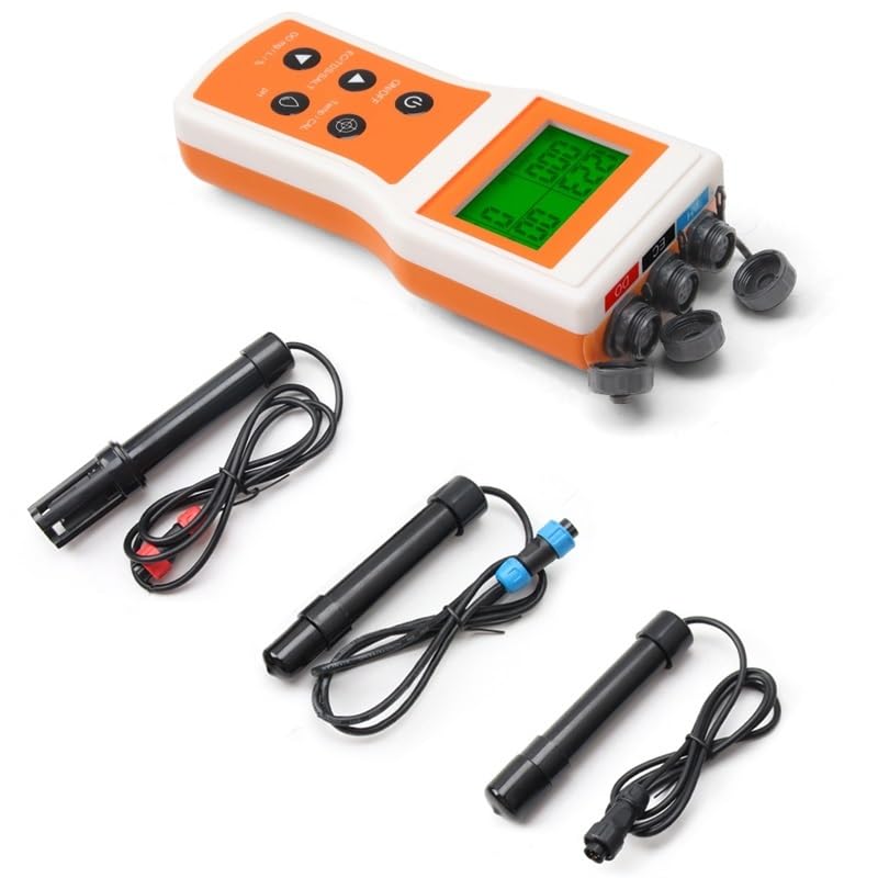 Handheld Dissolved Oxygen Meter Smart DO Meter Portable 6 in 1 PH DO Salt TDS Tester for Aquarium Swimming Pools-B61B