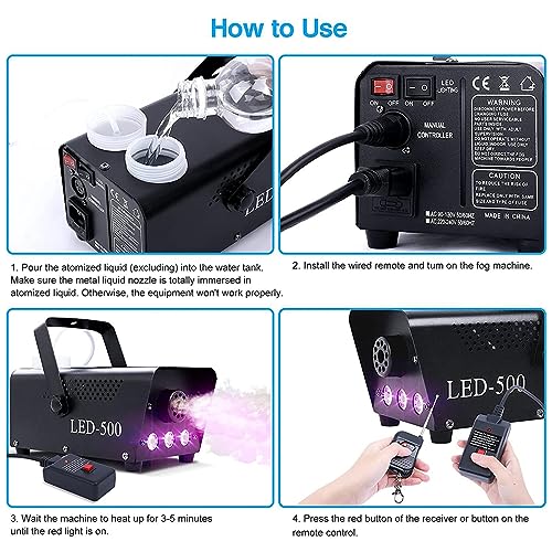 Máquina de Humo, Máquina de Niebla con Luces LED de 3 Etapas, Máquina de Humo con Control Remoto, 12 Colores y Efecto Estroboscópico, Perfecta para Boda y Fiesta de Halloween miniatura 4