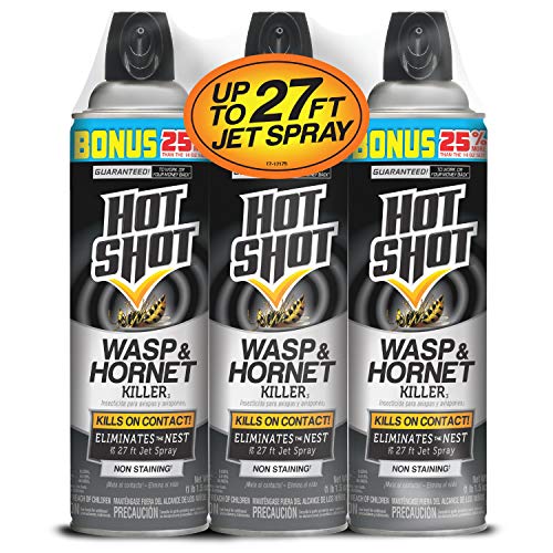 Hot Shot Wasp and Hornet Killer Aerosol, 17.5-Ounce, 3-Pack