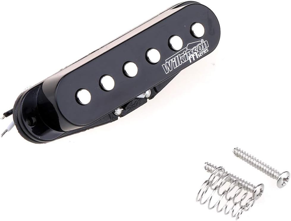Wilkinson High Output Ceramic ST Single Coil Bridge Pickup for Strat Style Electric Guitar, Black